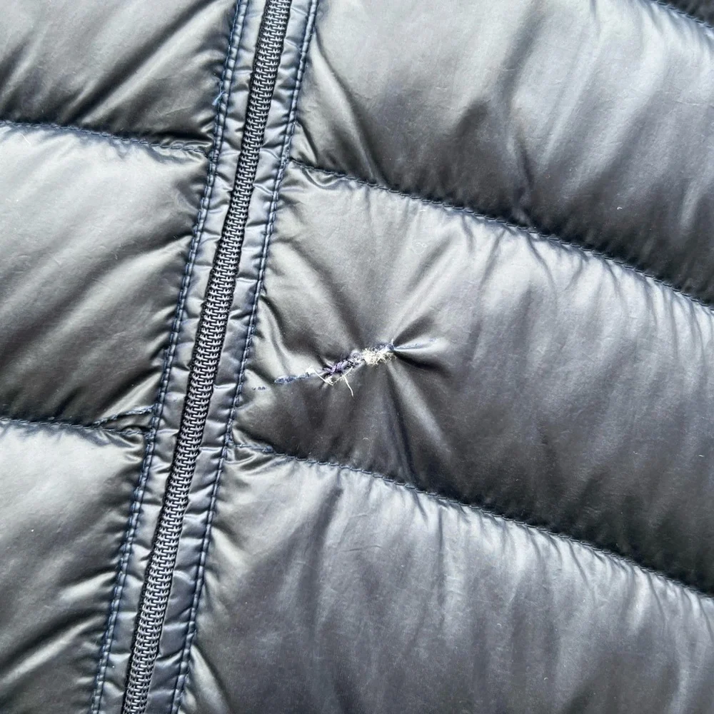 XL Uniqlo Navy Blue Down-Filled Poly Puffer Full Zip Hooded Jacket Men’s